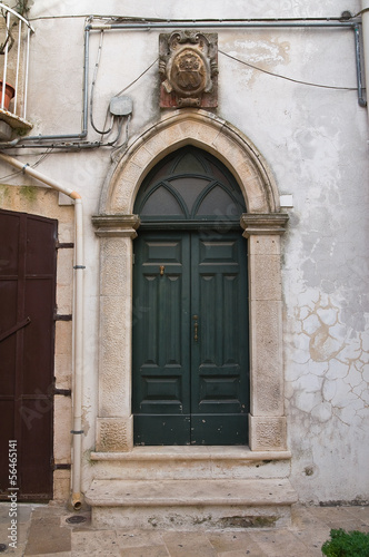 Wooden door. Noci. Puglia. Italy.