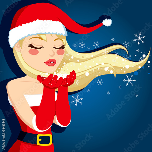 Blonde Blowing Christmas Magic
