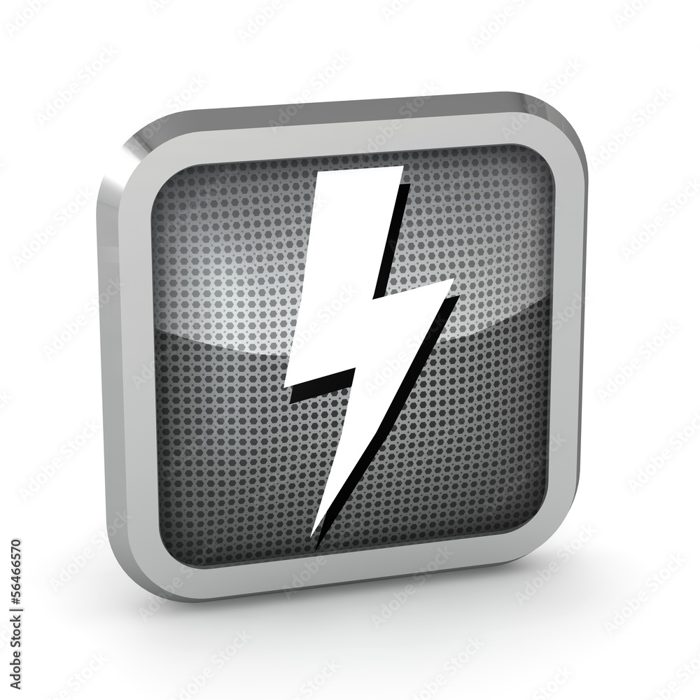 metallic lightning icon on a white background metallic lightning icon on a white background