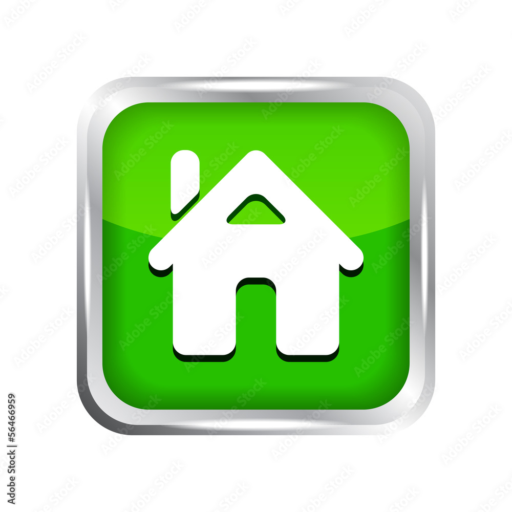 green home button icon on a white background green home button icon on a white background