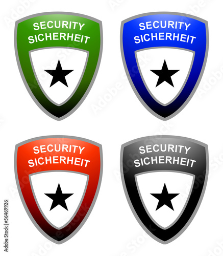 Sicherheit Security Logo Signet Rot Grün Blau Schwarz