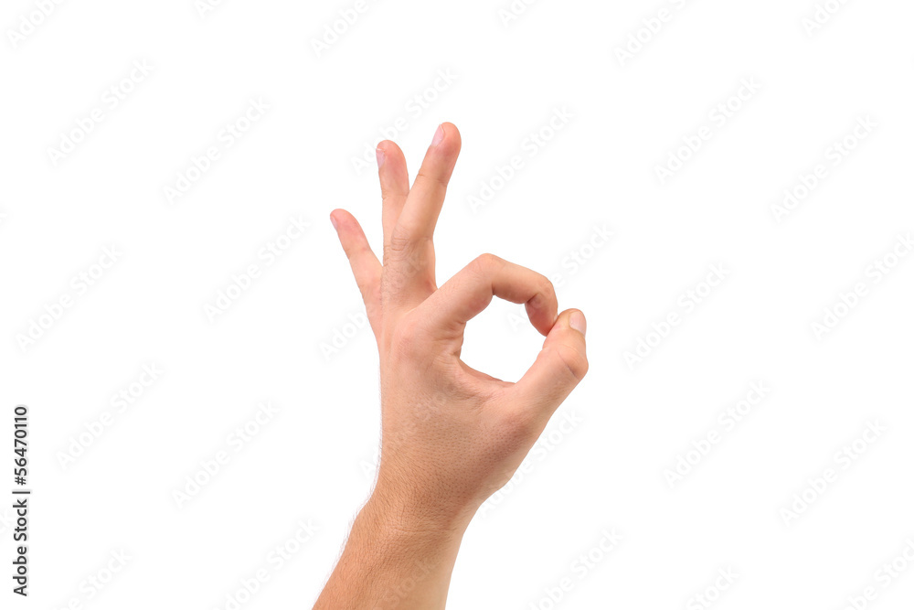 Hand showing OK. Hand showing OK.