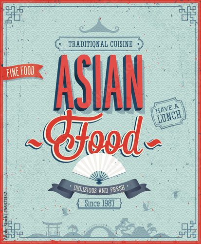 Vintage Sushi Bar Poster. Vector illustration.