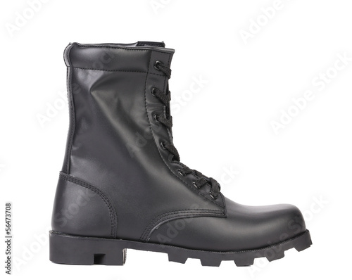 Black man's boot. Side view.