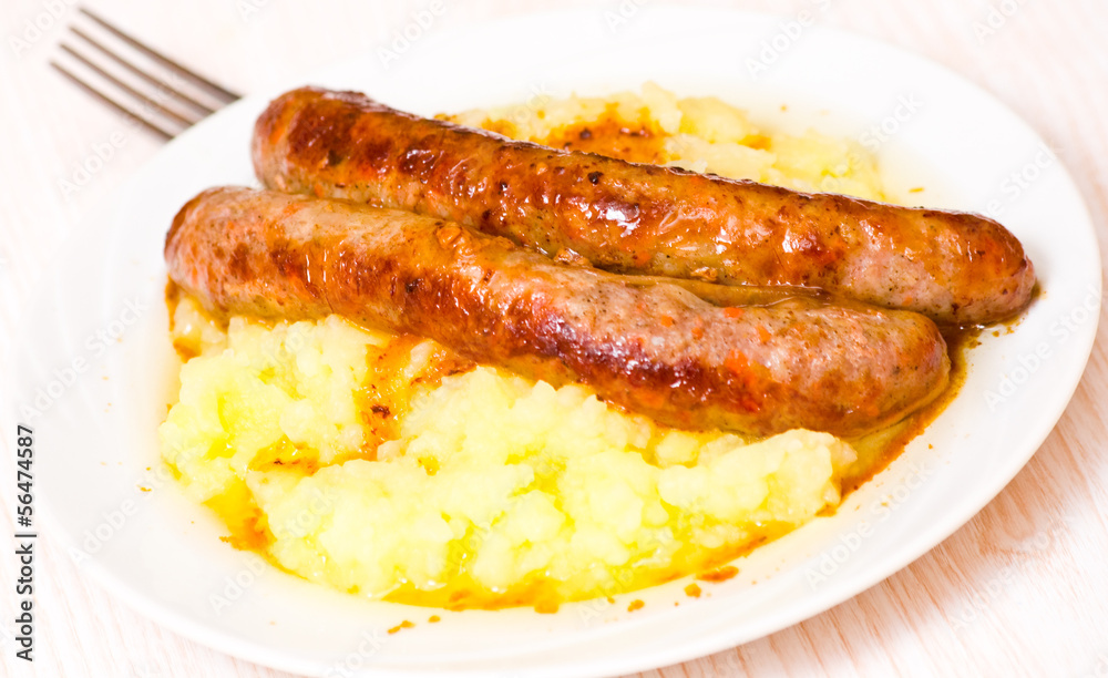sausages with mashed potato sausages with mashed potato