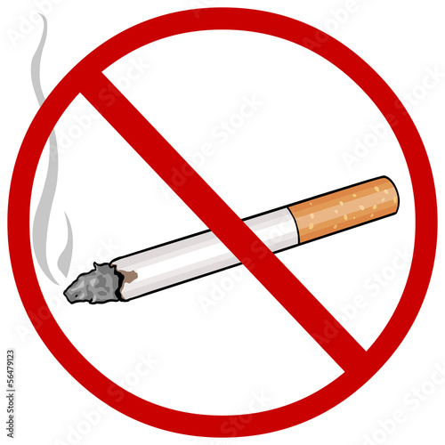 vector cartoon sign: no smoking