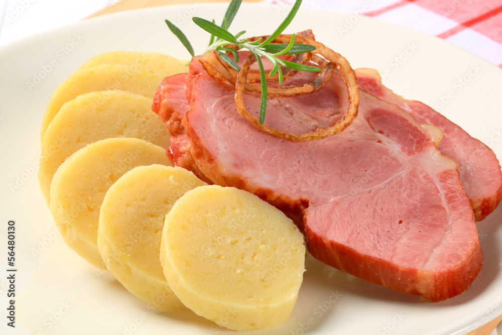 Smoked pork with potato dumplings Smoked pork with potato dumplings
