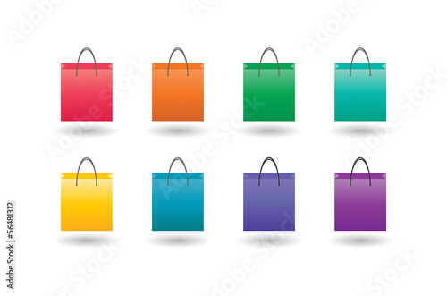 Shopping bag with icon set