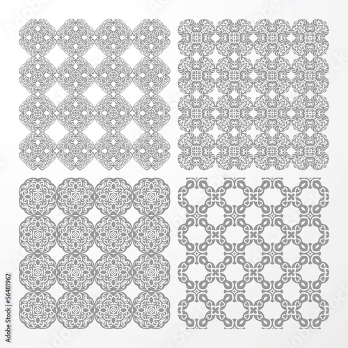 set monochrome geometrical seamless patterns.