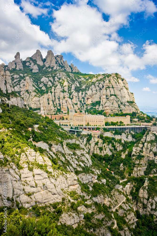 Панорама монастыря Монсеррат , Каталония, Испания