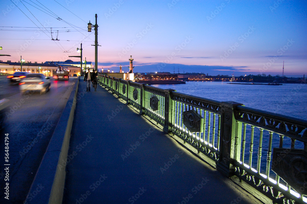 Night Bridge across the Neva