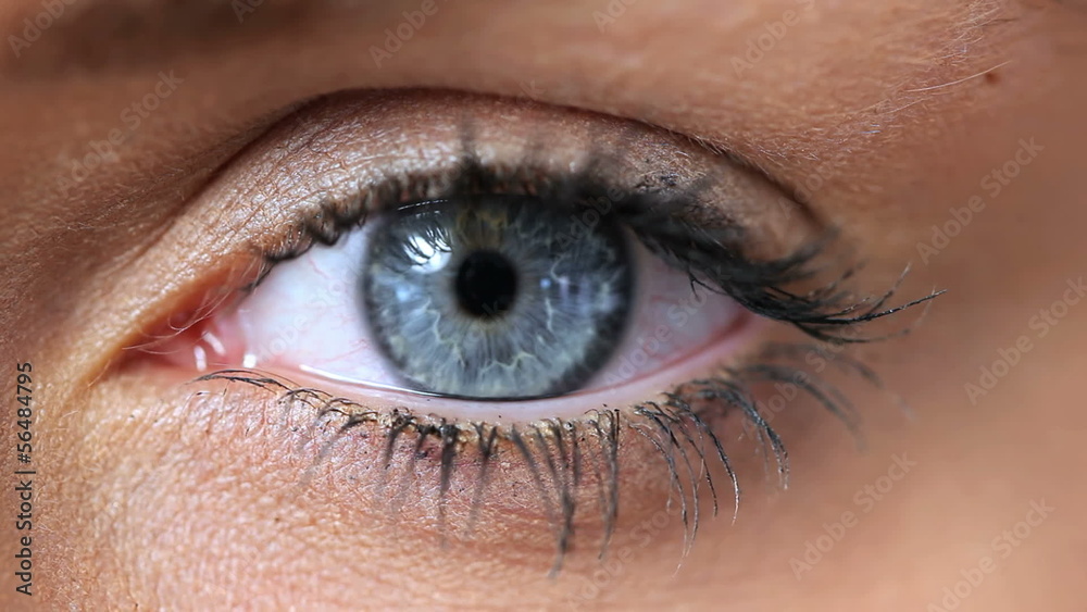 Woman opening her eye