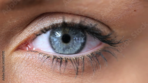 Woman opening her eye