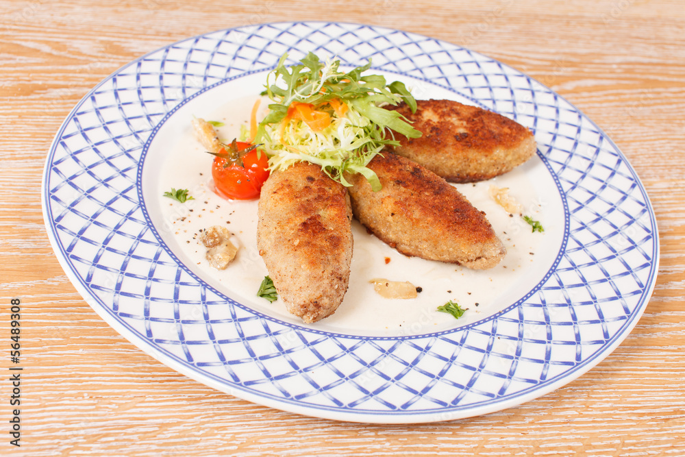 Cutlets with salad