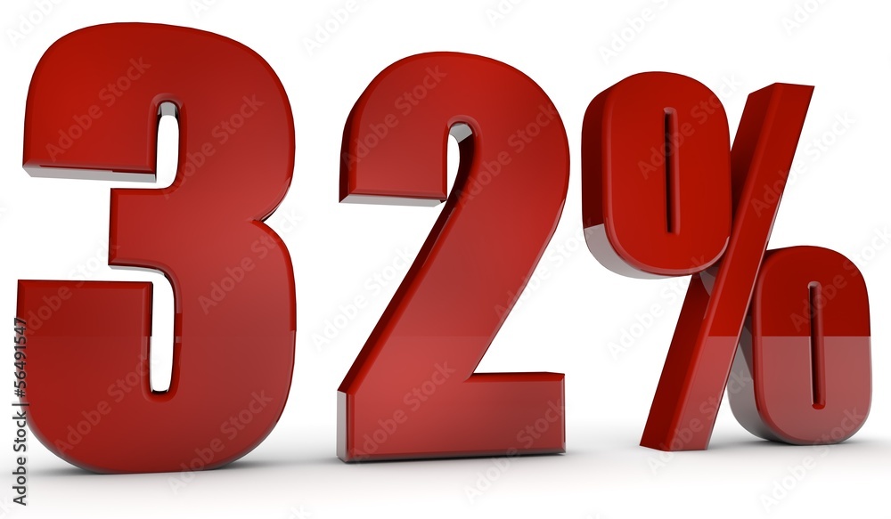 percent,32 percent,32