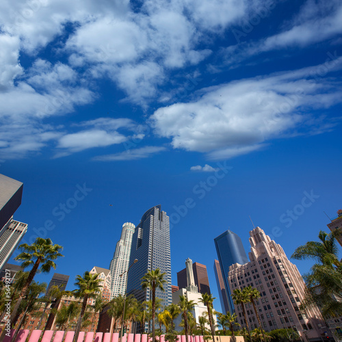 LA Downtown Los Angeles Pershing Square palm tress © lunamarina