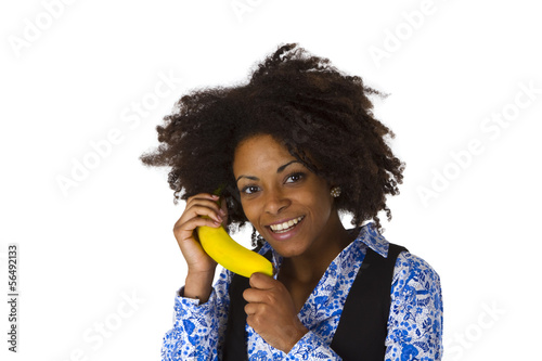 Afroamerikanerin mit Banane