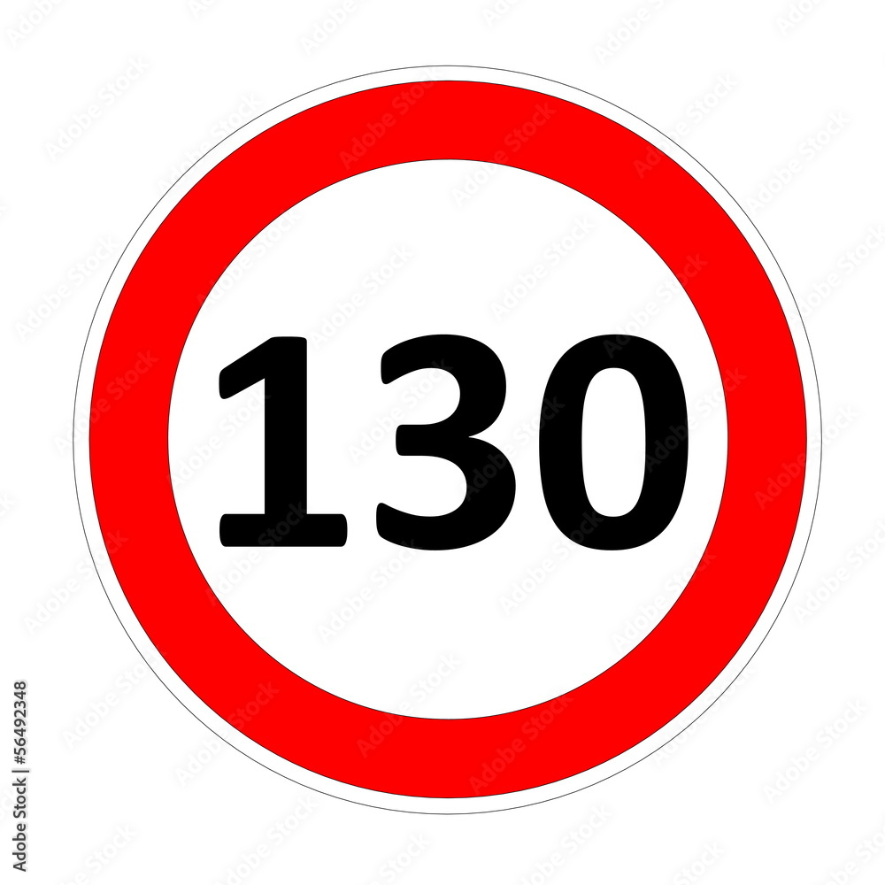 130 speed limit sign