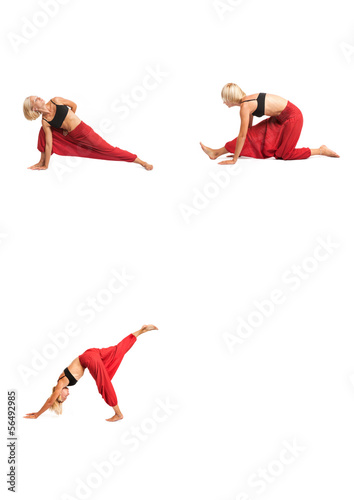 Practicing Yoga. Young woman isolated on white background © Sergii Figurnyi