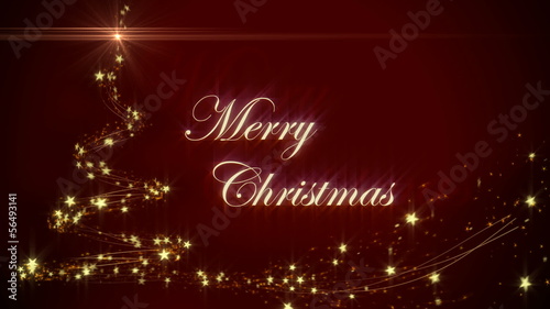 Merry Christmas Background - Text, Tree Shape, Stars