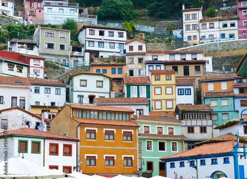 Colorful houses in Cudillero, Asturias, Spain © apgestoso