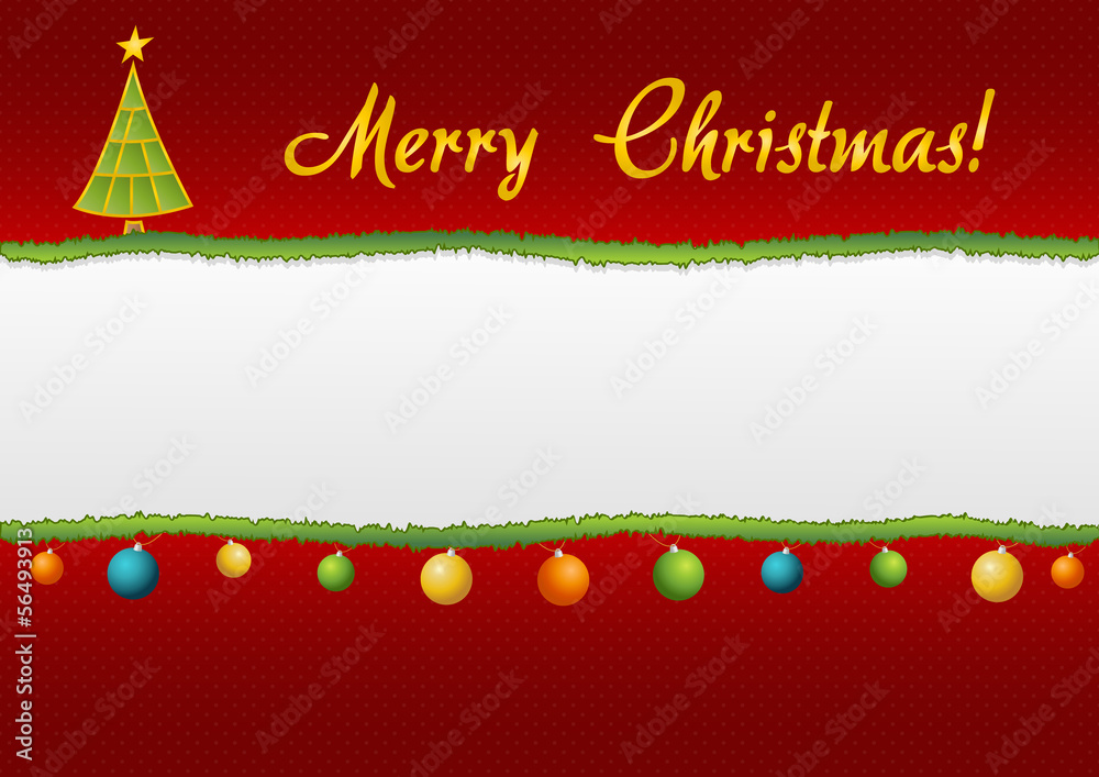 Naklejka premium Christmas styled torn paper