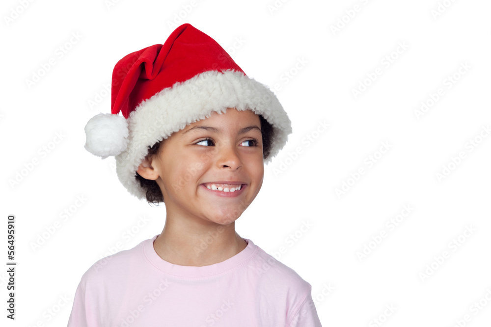 Portrait Of A Girl Wearing Santa Hat Portrait Of A Girl Wearing Santa Hat
