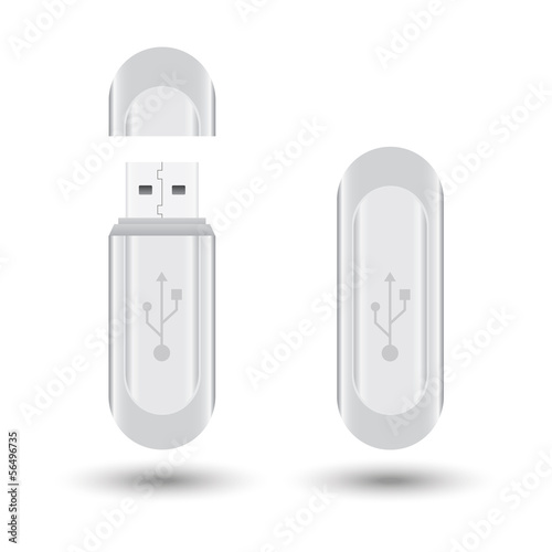 USB flash drive with isolated white background