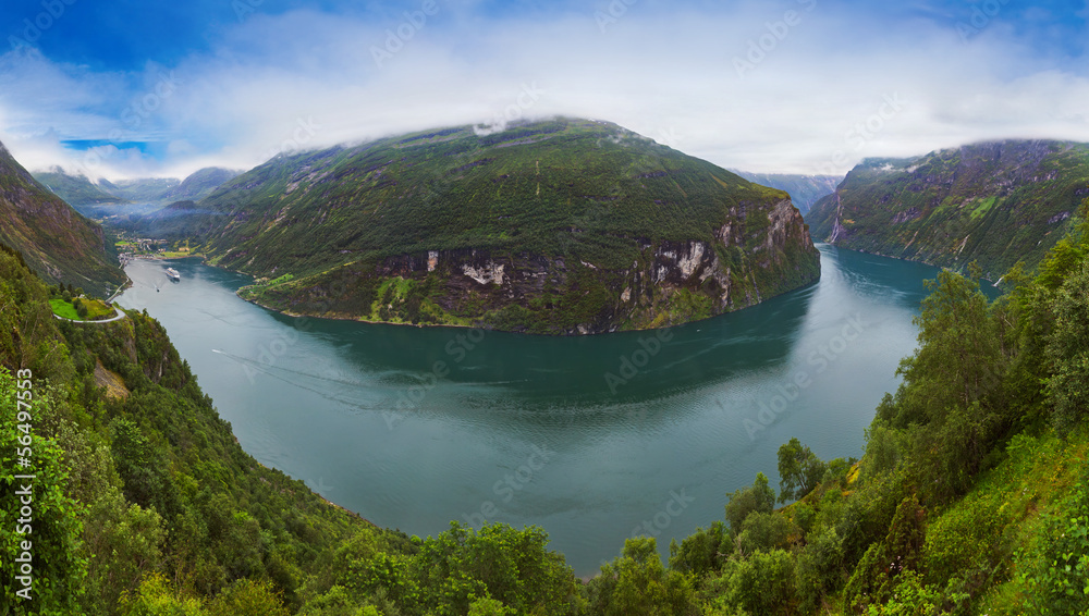 Panorama of Geiranger fjord - Norway