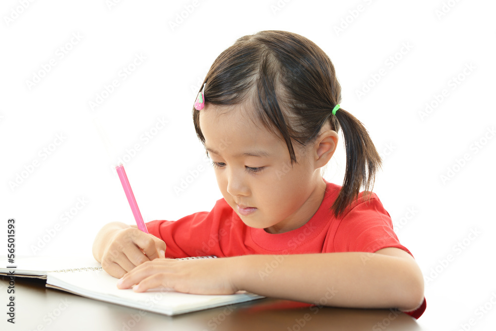 勉強をする女の子 勉強をする女の子