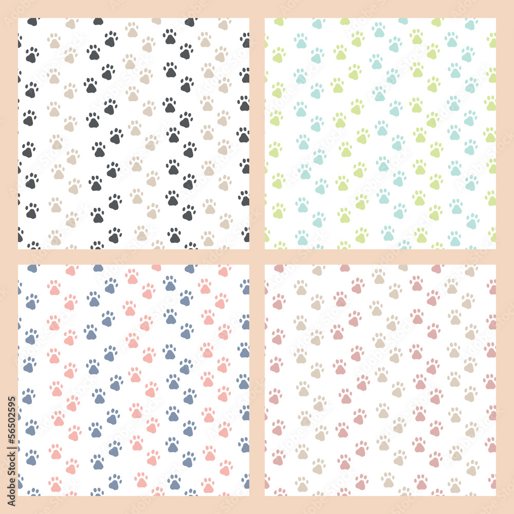 Seamless background with prints of animals