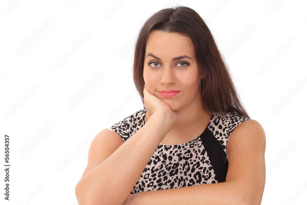 Portrait young woman isolated on white background Portrait young woman isolated on white background