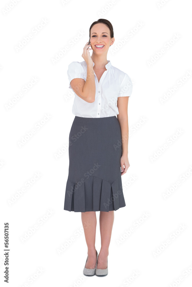 Happy stylish businesswoman on the phone Happy stylish businesswoman on the phone
