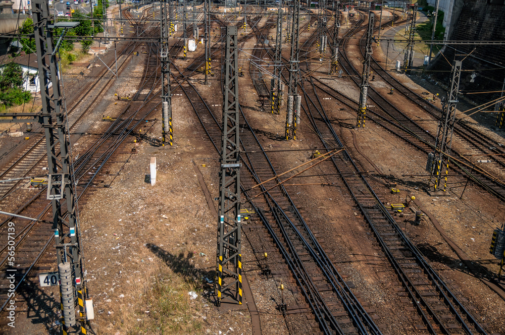 Naklejka premium Railroad track points