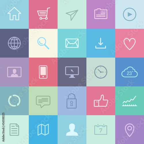 Flat application icons set