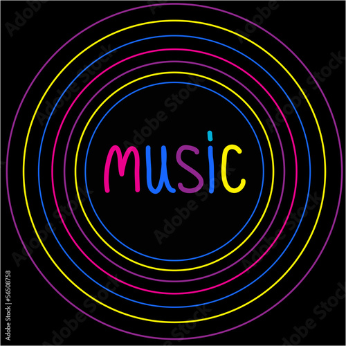 Colorful circles. Music card.