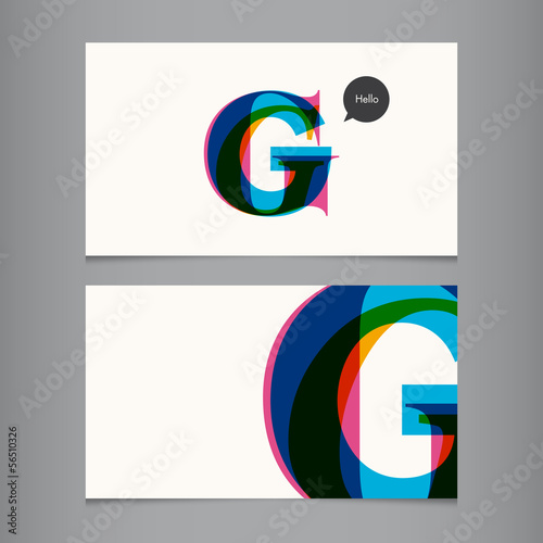 Business card template, letter G