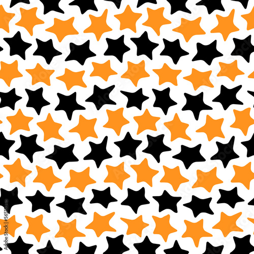 Stars seamless black and orange