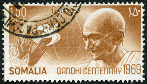 SOMALIA - 1969: shows portrait of Mohandas Karamchand Gandhi photo