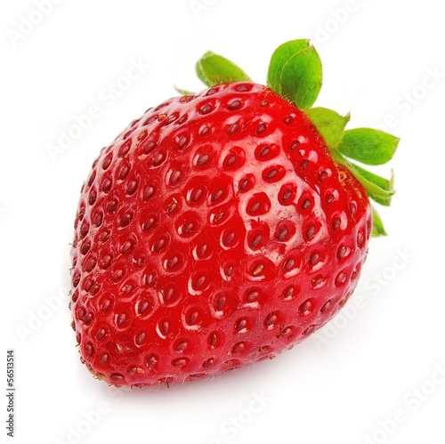 Ripe single strawberry