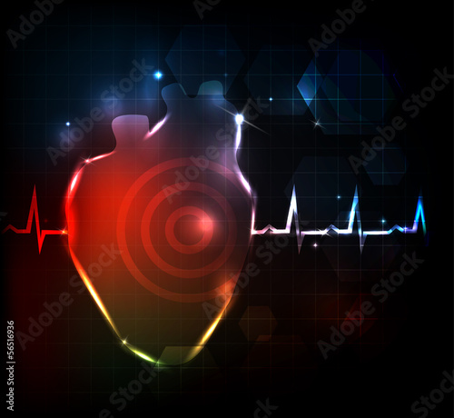 human Heart and cardiogram wallpaper