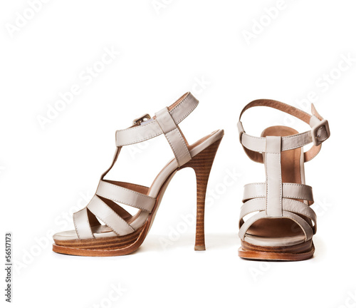 White high-heeled shoes