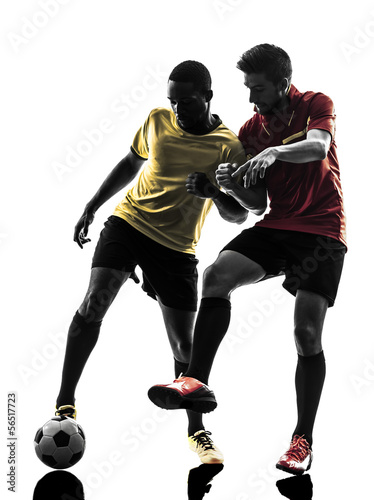 two men soccer player  standing silhouette © snaptitude