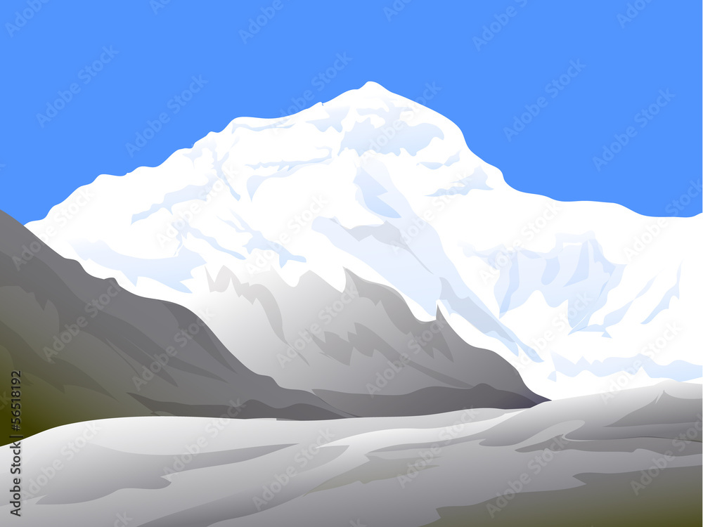 Beauty of Himalayas - Vector illustration