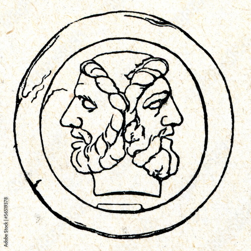 Janus, roman god of beginnings and transitions photo