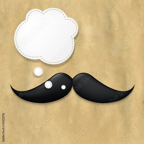 Moustaches On Old Paper And Speech Bubble