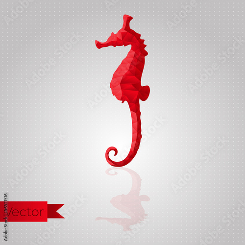 Abstract triangular seahorse