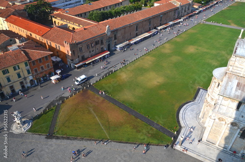 Imponujący widok z lotu ptaka na Plac Cudów w Pizie, Włochy