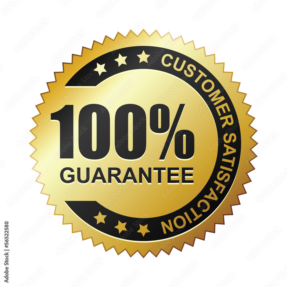 Customer satisfaction guaranteed gold badge Customer satisfaction guaranteed gold badge