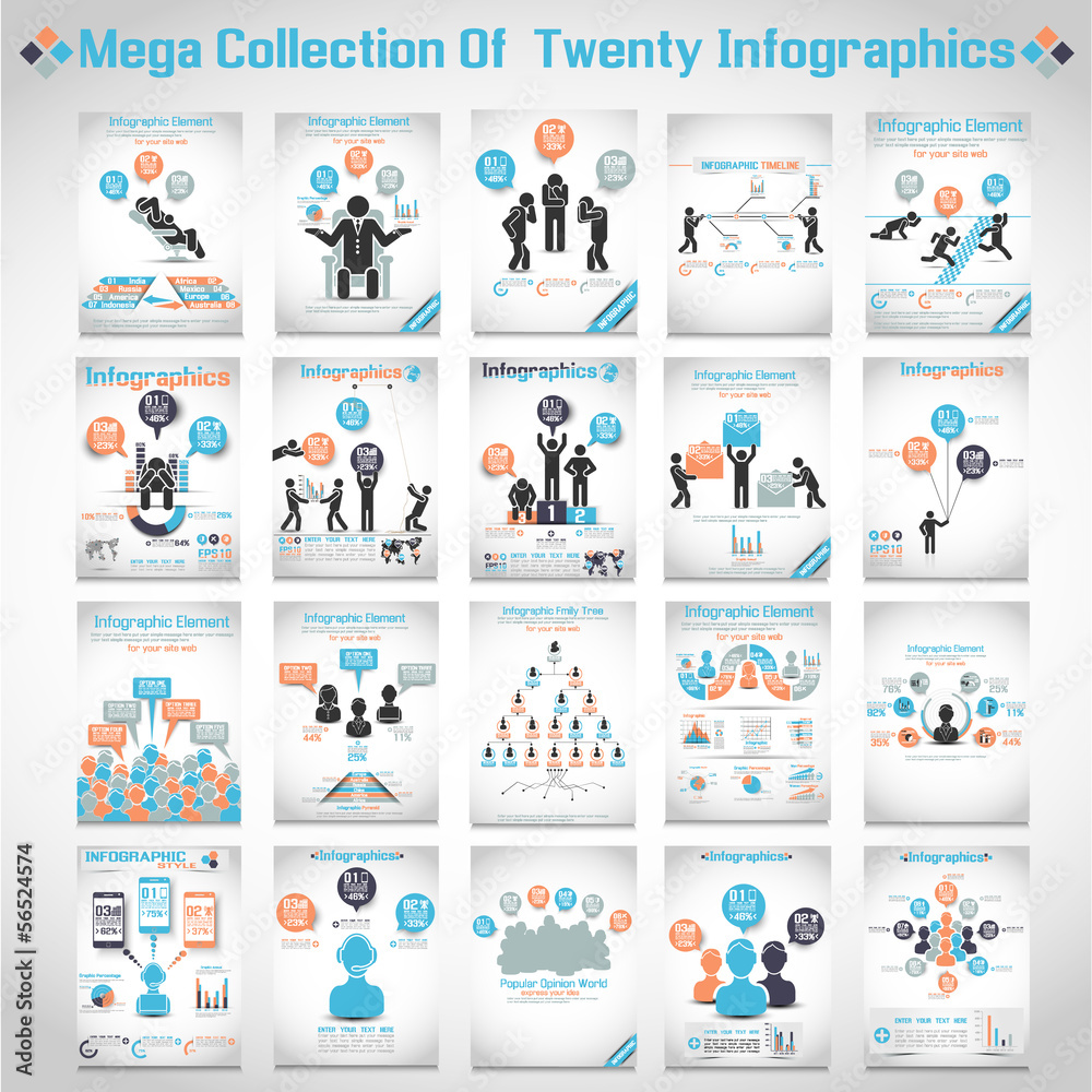 Obraz premium MEGA COLLECTIONS OF TEN BUSINESS ICON MAN BANNER 3